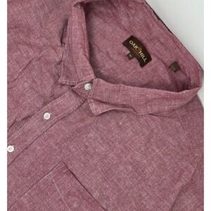 Oak Hill Button Up Shirt Men 6XL Red Linen Blend Short Sleeve Big and Tall